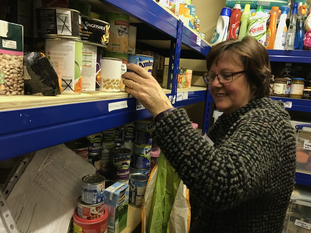 A food parcel being prepared at the youth hall.