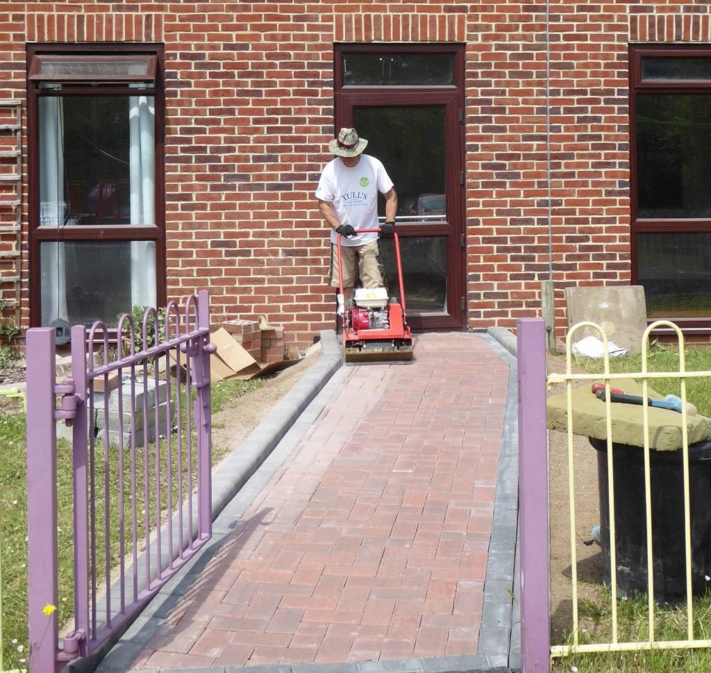 New entrance being laid by Chris Hoare